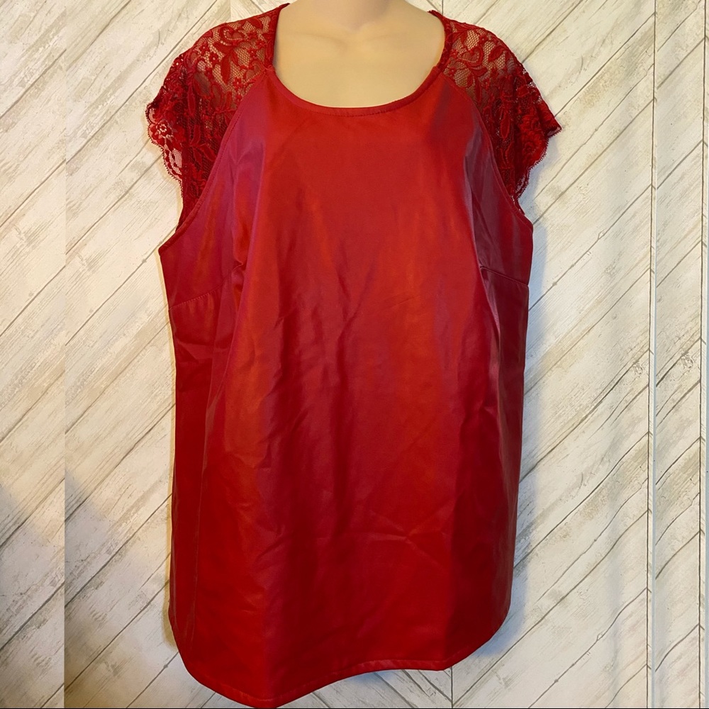 Faux leather top